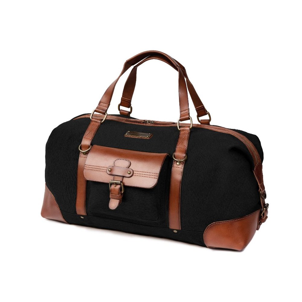 DRAKENSBERG Travel bag Sam BlackBrown  handmade vintage weekender